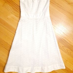 Strapless white dress